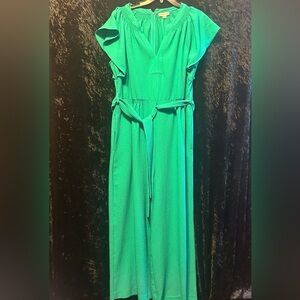 Chic Emerald Green Belted wide leg Jumpsuit